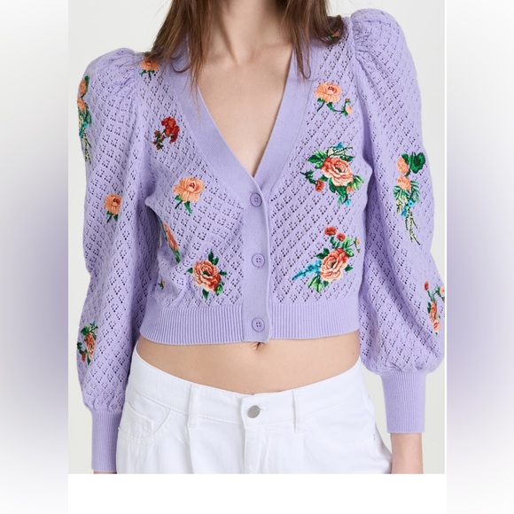 alice + olivia
Morita Floral Puff Sleeve Cardigan - Picture 1 of 16